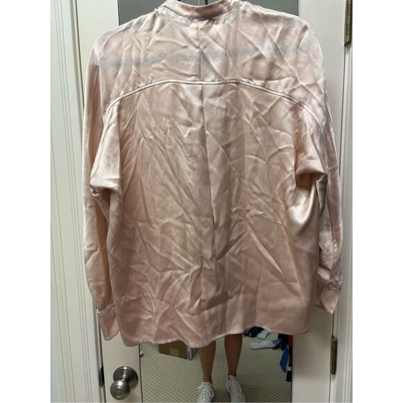 Vince neutral Pink 100% Silk Buttoned Shirt - Picture 6 of 7